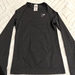 Gymshark Vital Seamless Long Sleeve T-Shirt - Black Marl